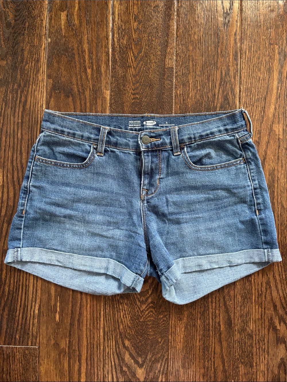 Old Navy Blue Rolled Hem Denim Shorts
